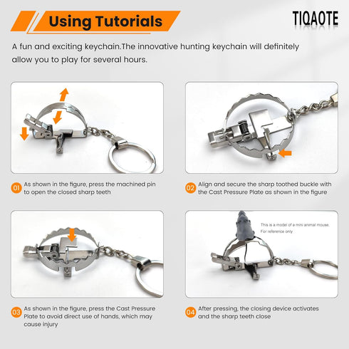 MINI Bear Trap Keychain That Works Fun Trick Mouse Trap 1 PIECE...