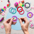 16pcs Silicone Beadable O Rings 65mm Silicone Bead Ring 16 Colors Silicone Focal Bead Round Silicone Loop with 2 Hole for DIY Keychain Car Bracele...