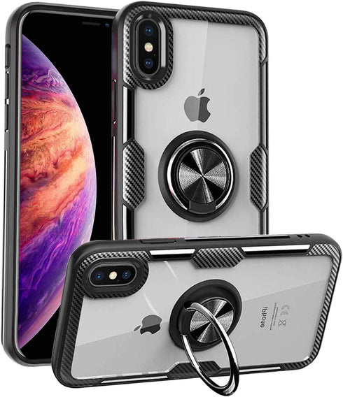 Design for iPhone XR Case Thin,iPhone XR Cases Clear iPhone XR Case Transparent,iPhone XR Case Stand Magnetic Ring Shockproof Silicone Hard Back C...