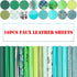 16 Pieces 8x6 Inch New Contrast Colors Blue Green Series Faux Leather Fabric Sheets Include Litchi Fine Chunky Glitter Panda Mermaid Scale Snake T...