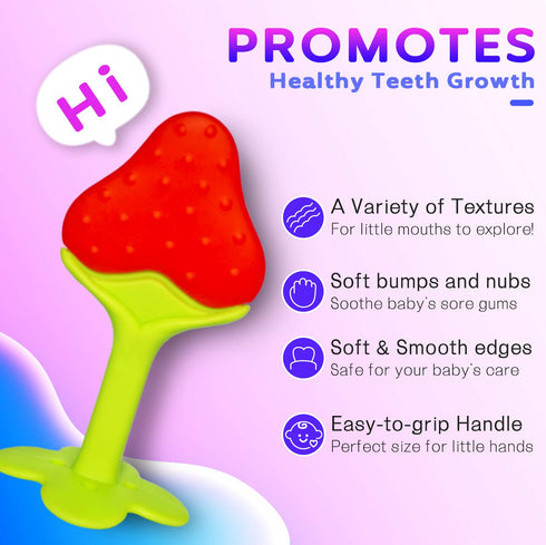 Teething Mittens for Baby (2 Pack) with Baby Teething Toys (3 Pack), Self Soothing Pain Relief Mitt, Silicone Baby Teethers, BPA-Free, Natural Org...