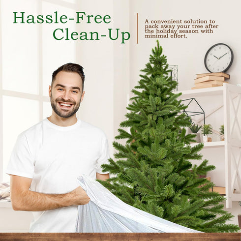 Jumbo Christmas Tree Removal Storage and Disposal Bag – Extra Large Plastic Bags Container to Cover Xmas Trees Up to 9feet 5inch, Heavy Duty, Disp...