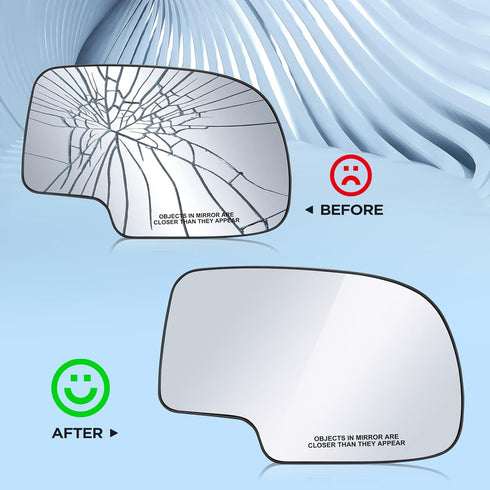 BDFHYK 12477844 Passenger Side Mirror Glass Compatible with Chevy Silverado Suburban Tahoe GMC Sierra Yukon 1500 Cadillac Escalade, Side View Conv...