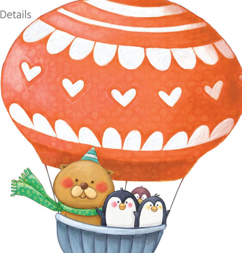 DECOWALL DA-1406B Animal Hot Air Balloons Kids Wall Stickers Wall Decals Peel and Stick Removable Wall Stickers for Kids Nursery Bedroom Living Ro...