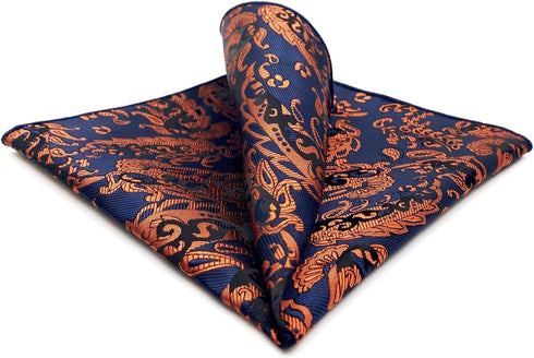 S&W SHLAX&WING Orange Blue Pocket Square for Men Fashion Large Handkerchief...
