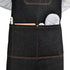 Professional Black Denim Apron with Pockets for Cooking Chef Kitchen Grill BBQ Hairstylist Painting, Mens Womens Apron with Leather Cross Back Str...