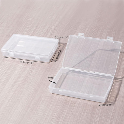 6 Packs Small Plastic Boxes, Rectangular Small Plastic Containers with Lid, Craft Box Containers for Craft Supplies and Little Bits, 7.2'' × 4.6''...