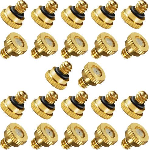 Brass Misting Nozzles for Garden Cooling System 0.03" (0.8 mm) 10/24 UNC (22 PCS) (0.03'')...