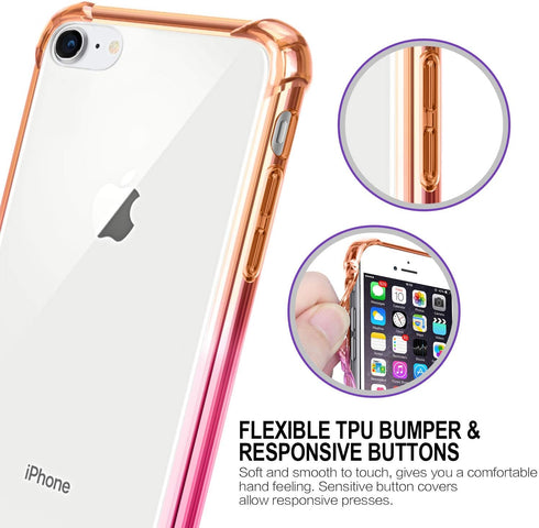 SALAWAT for iPhone SE 2020 Case, iPhone 7 Case, Clear iPhone 8 Case Cute Anti Scratch Slim Phone Case Cover TPU Bumper Hard PC Back Shockproof Pro...