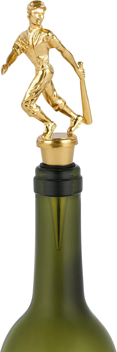 Foster & Rye Baseball Trophy Wine Bottle Stoppers - Gold-Plated Champagne Glass Bottle Stopper, Wine Cork Decorations, Bar Accessories, One Size, ...