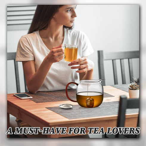 2 Pack Tea Infusers for Loose Tea, Extra Fine Mesh 18/8 Stainless Steel Tea Strainers, Loose Leaf Tea Steeper Tea Ball Tea Diffuser Tea Holder wit...