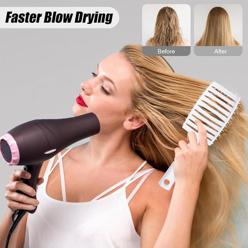 Hair Brush, Detangling Hair Brush, Curved Detangler Brush for Women Men kids Curly Think Fine Thin Long Short Wet Dry Hair, Professional Hair Styl...