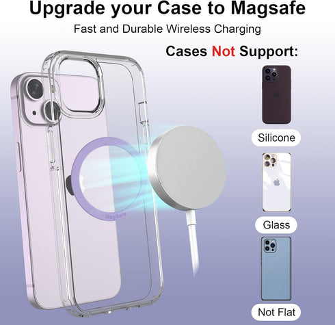 Universal MagSafe Ring, 5 PCS Magnet Sticker Magnetic Adapter Ring Compatible with Magsafe Accessories & Wireless Charging for iPhone 15/14/13/12 ...