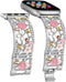 Floral Bracelet Compatible with Apple Watch Band 42mm 44mm 45mm 46mm 49mm iWatch Series 10 9 8 7 SE,Bling Crystal Hollow Metal Strap,Cute Women Dr...