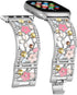 Floral Bracelet Compatible with Apple Watch Band 42mm 44mm 45mm 46mm 49mm iWatch Series 10 9 8 7 SE,Bling Crystal Hollow Metal Strap,Cute Women Dr...