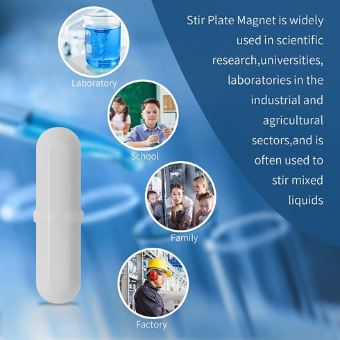 20 Pcs 30mm(1.18 inch) PTFE Magnetic Stirrer Mixer Stir Bar,White Color,Laboratory Bar,Stir Plate Bar,Stir Bars…...