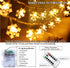 Christmas Snowflake String Lights, 20 FT 40 LED Warm White Battery Operated Fairy Lights with Remote Timer - Bedroom Room Indoor Xmas Tree Decorat...