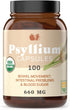 Pure Natural Whole Psyllium Husk Powder Capsules - 660mg Capsules 100 Pure Unflavored Fiber & Colon Cleanse Pills...