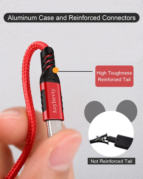 USB A to USB C Cable 3.3ft+10ft (Red), 10Gbps Data Transfer and 60W 3A Fast Charging Cable, USB C 3.1/3.2 Cable for Samsung Galaxy S22 S21 S20 S10...