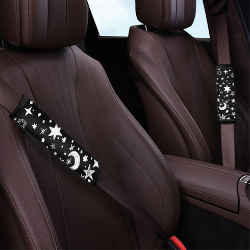 Forchrinse Moon and Star Pattern 2 PCS Auto Seat Belt Cover Strap Shoulder Pad for for Car,Truck,SUV,Backpack,Shoulder Bag...