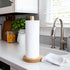 Wooden Paper Towel Holder Countertop - Solid Beechwood Paper Towel Dispenser Stand with Anti-Skid Base...