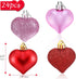 HOWAF 24 Pieces Valentines Day Heart Baubles Ornaments Christmas Tree Baubles Heart Shaped Decoration Baubles for Valentine's Day Decoration, Glos...