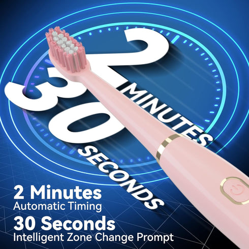 7AM2M Sonic Electric Toothbrush for Adults and Kids- High Power Rechargeable Toothbrushes with 8 Brush Heads,5 Adjustable Modes, Built-in 2-Minute...