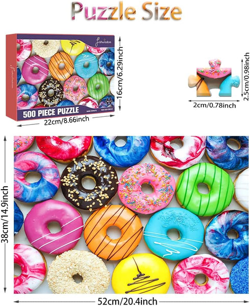 500 Pieces Jigsaw Puzzles Donuts for Adults and Teens and Kids Family Happy Gift Idea New...
