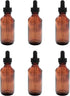 Super Z Outlet 2oz Amber Glass Bottles with Glass Eye Dropper Dispenser for Essential Oils, Chemistry Lab Chemicals, Colognes & Perfumes (6 Pack)...