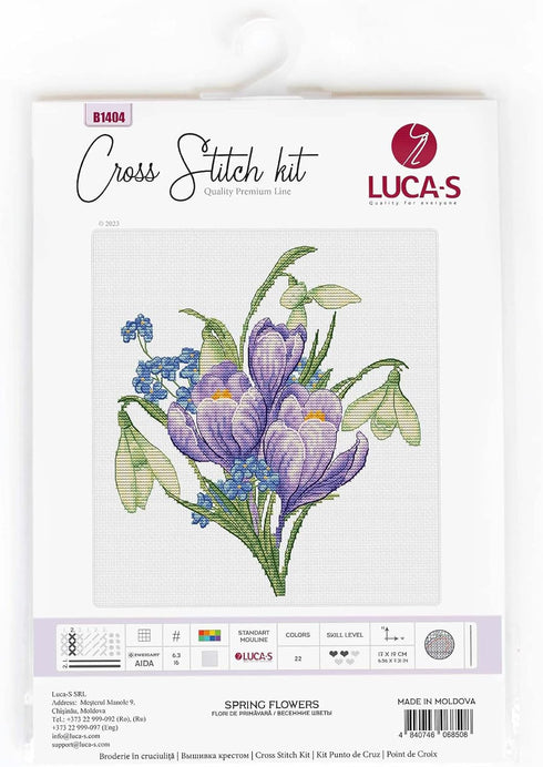 Luca-S Counted Cross Stitch kit Spring Flowers, 17x19cm, DIY...