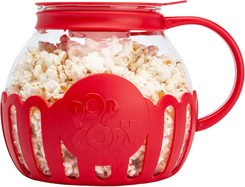 Ecolution Patented Micro-Pop Microwave Popcorn Popper with Temperature Safe Glass, 3-in-1 Lid Measures Kernels and Melts Butter, Made Without BPA,...