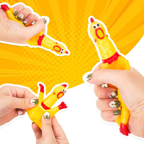 LovesTown 16PCS Rubber Chickens, Screaming Chicken Toys, Chicken Squeaky Toy Squeeze for Kids Party Favors Prank Toys Dog Toys...