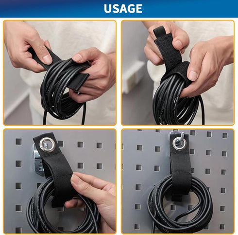 Heavy Duty Storage Straps 17-inch, 8 Pack Extension Cord Holder Storage Wrap Cable Organizer Hook Loop Cable Ties For Hoses, Wires, Ropes, RV, Cam...