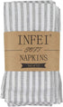 Plain Striped Cotton Linen Blended Dinner Cloth Napkins - Set of 12 (40 x 30 cm) - for Events & Home Use (Grey)...