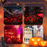 2Pcs Halloween Decoration Outdoor Solar Scary Eyeball Lights Green/Purple/Red Swaying Firefly Light 6/8/10/12 LED Waterproof Solar Path Lights for...