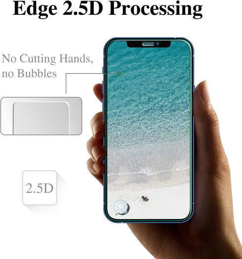 Pokolan (3-Pack) Screen Protector for iPhone 12 / iPhone 12 Pro 2020 (6.1 inch) Tempered Glass Film, 9H Hardness, Bubble Free, Easy to Install, Ca...