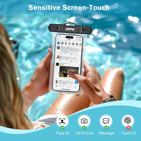 JOTO IPX8 Waterproof Phone Pouch Case, Underwater Dry Bag for Phone Protector for iPhone 15 14 13 12 11 Pro Max, Galaxy S24 S23 S22 Ultra Pixel to...