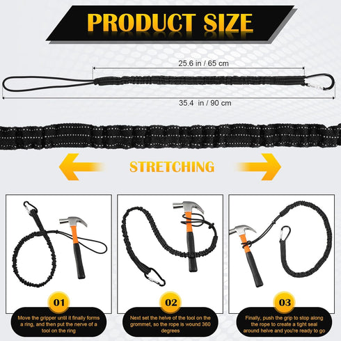 LEIFIDE 6 Pack Tool Lanyard Tool Tether with Single Metal Buckle and Adjustable Loop End, Weight Limit 8KG/ 17.6lb, with Aluminum Screw Lock...