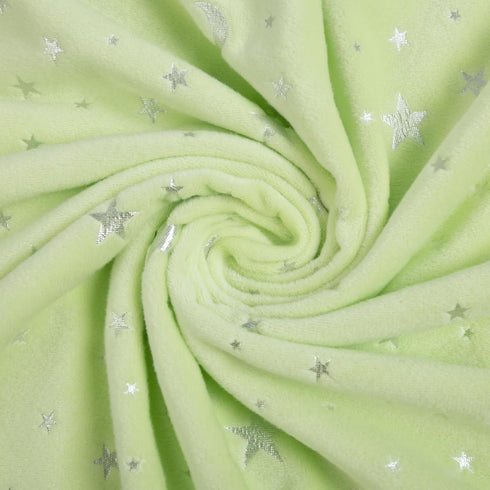 Baby Blanket for Boys Girls Soft Minky with Double Layer Dotted Backing, Star and Moon Printed 30 x 40 Inch Receiving Blanket (Green)...