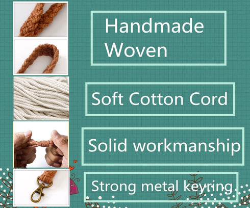 Sither Handmade Keychain Bracelet Boho Keyring Wristlet Macrame Key Lanyard Car Keychain Holder for Women's Gift...