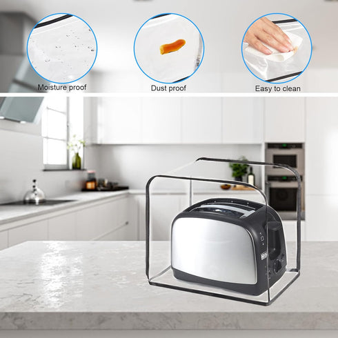 Toaster Cover,Waterproof Toaster Cover 2 Slice Bread Maker Cover,Kitchen Small Appliance Covers,Clear Toaster Dust Cover,Toaster Covers for Most S...
