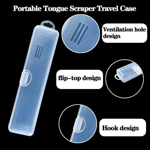Tongue Scraper Case, Portable Tongue Scraper Travel Case?Transparent Tongue Cleaner Case?Tongue Scraper Holder...