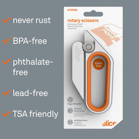 Slice 10598 Rotary Cutting Tool, Bladeless Scissors Cutter, 1 Pack, Ambidextrous CutterCutter...