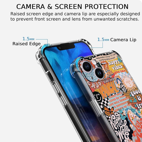 Aesthetic Collage Case for iPhone 13 mini,Positive Quotes Case for Men Women, Cute Soft TPU Bumper Case Compatible with iPhone 13 mini...