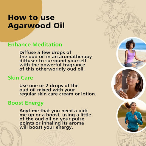 Agarwood Essential Oil, Pure Argawood Oil for Aromatherapy, Meditation - 3.38 Oz/ 100ml...