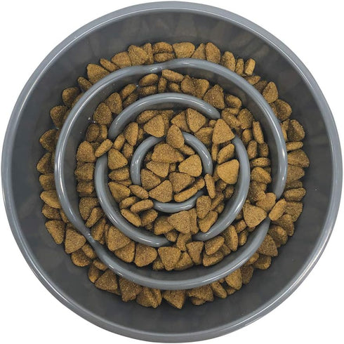 Messy Mutts Interactive Slow Feeder | Puzzle Slow Feeder Dog or Cat Bowl | Enrichment Food Dish to Slow Eating, Prevent Bloating | 9.8” x 2.2” | 3...