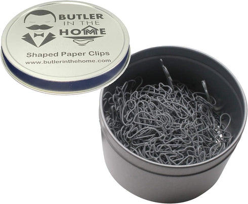 100 Count Squirrel Shaped Paper Clips Great for Paper Clip Collectors or Office Gift - Comes in Round Tin with Lid and Gift Box (Gray)...