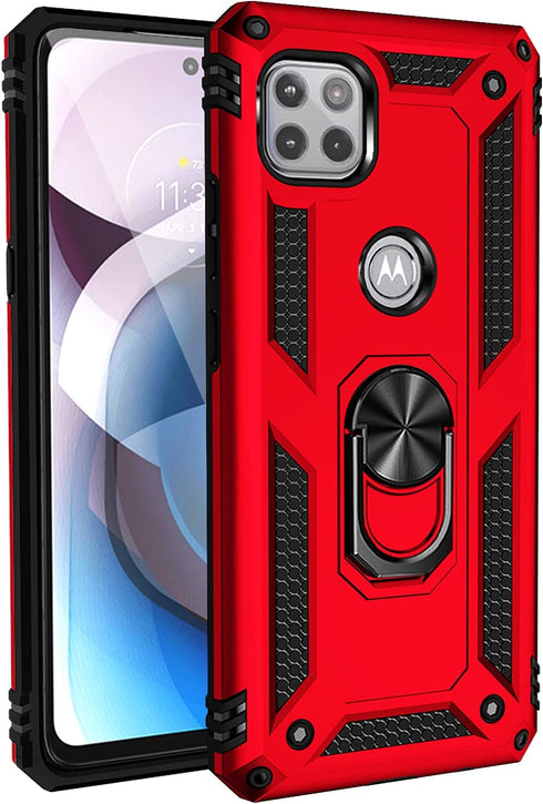 Military Grade Drop Impact for Moto One 5G Ace Case Motorola One 5G Ace G 5G Case 360 Metal Rotating Ring Kickstand Holder Armor Heavy Duty Shockp...