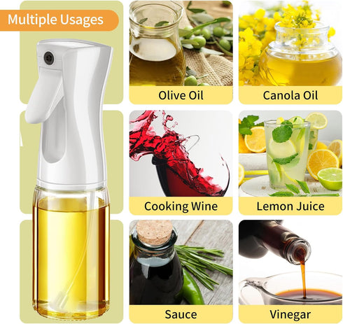 Oil Sprayer for Cooking, Olive Oil Sprayer for Air Fryer, 200ml Oil Mister Spray Bottle Glass for Salad, BBQ, Grilling, Baking, Roasting, Frying...