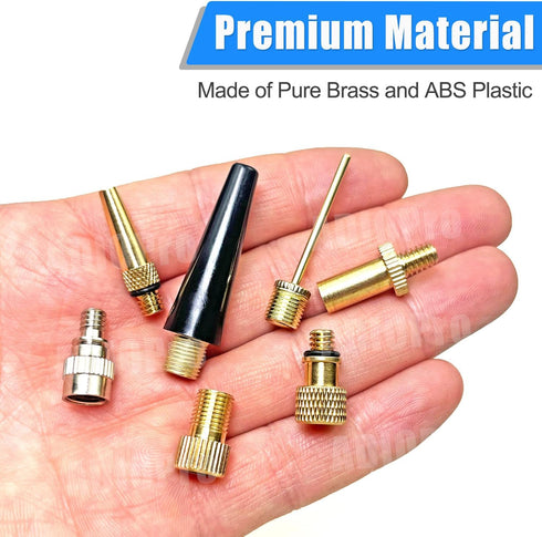 Bike Inflate Valve Adapter Set, Convert Presta to Schrader, Schrader to Presta, Presta to Presta, Tire Valve Extension fit DV SV AV FV Valves (7 P...
